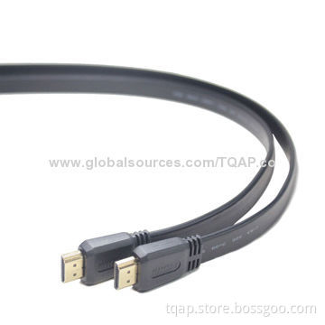 HDMI male-male flat ribbon cable, 3m, black color